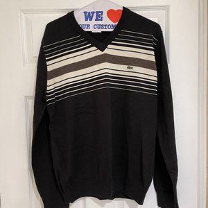 Lacoste Men Black V-Neck Sweater
